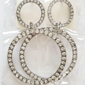 Mia Collection Women's Fashion Jewelry Clear Rhinestone Circle Drop Earrings